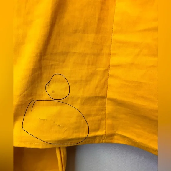 Levi’s Junie Mutton Sleeve Cotton Blend Blouse In Old Gold Size X-LARGE - Picture 6 of 11